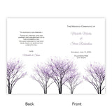 Purple Trees Folded Wedding Program