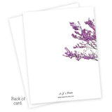 Redbud Tree Personalized Printed Note Cards