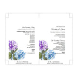 Purple & Blue Hydrangeas Wedding Program Fan Template