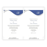 Blue Monogram Wedding Invitation Template