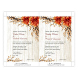 Country Fall Flowers Wedding Invitation Template