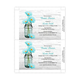Aqua Daisies in a Mason Jar Bridal Shower Invitation