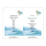 Ocean Waves Wedding Program Fan Template