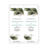 Peacock Feathers Tea Length Wedding Program Template