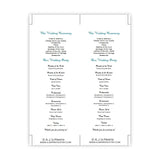 Peacock Feathers Tea Length Wedding Program Template
