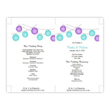 Turquoise & Purple Hanging Lanterns Program Fan