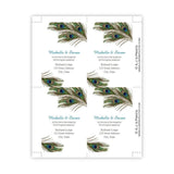 Peacock Feathers Wedding Reception Card Template