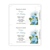 Romantic Blue Roses Birthday Invitation Template