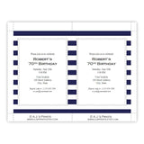 Navy Stripes Birthday Party Invitation