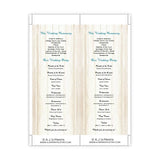 Peacock Feathers on Wood Tea Length Wedding Program