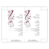 Burgundy Swirls Menu Card Template