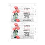 Coral Daisies in a Mason Jar Bridal Shower Invitation
