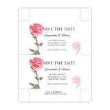 Pink Rose Save the Date Postcard Template
