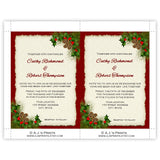 Pine Cones and Holly Christmas Wedding Invitation