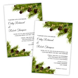 Pine Cones Christmas Wedding Invitation