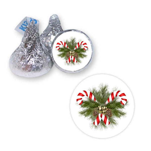 Candy Canes - Hershey's Kiss Stickers