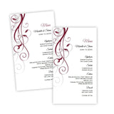 Burgundy Swirls Menu Card Template