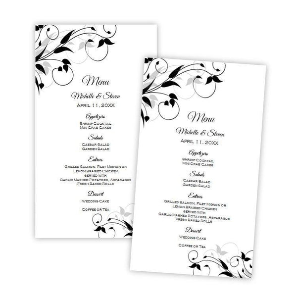 Tiffany Design Wedding Menu Card Template