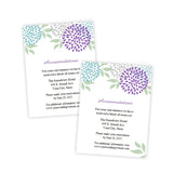 Teal & Purple Mums Wedding Enclosure Card Template