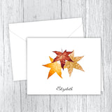 Autumn Leaves Personalized Printed Note Cards