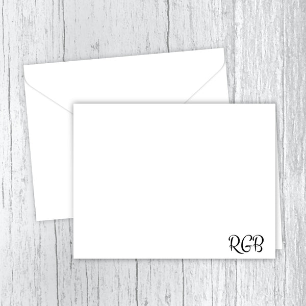 Simply 3 Initials Men's Personalized Note Cards