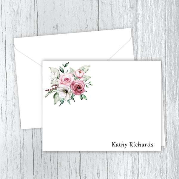 Spring Flowers Personalized Note Cards