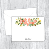 Country Flowers - Printed Personalized Note Cards