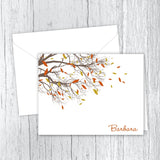 Fall Tree Branches Personalized Note Cards