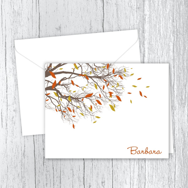 Fall Tree Branches Personalized Note Cards