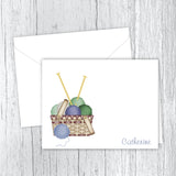 Knitting Basket Personalized Note Cards