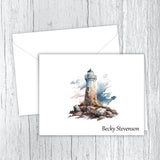 Lighthouse Personalized Note Cards