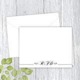 Fancy Initals Personalized Note Card With Flourish