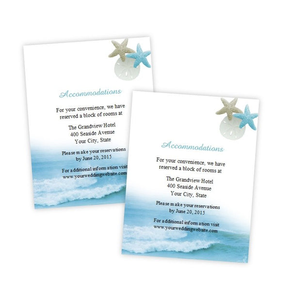 Ocean Waves Wedding Enclosure Card Template
