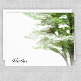 Painted Dogwood Personalized Printed Note Cards