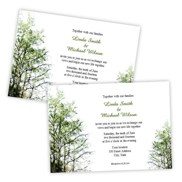 Painted Trees Wedding Invitation Template