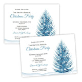 Blue Christmas Tree Invitation Template