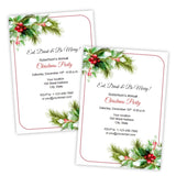 Holiday Holly Christmas Party Invitation