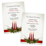 Red Candles Christmas Party Invitation