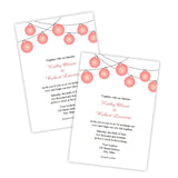 Peach Hanging Lanterns Wedding Invitation Template