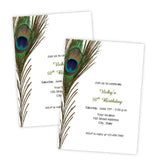 Peacock Feather Birthday Invitation Template