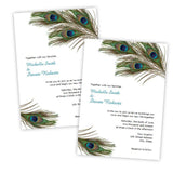 Peacock Feathers Wedding Invitation Template