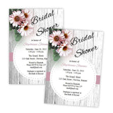Pink Daisies Rustic Bridal Shower Invitation