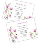 Pink Flowers Baby Shower Invitations Template
