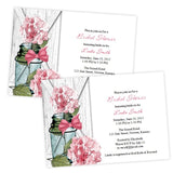 Pink Hydrangea in a Mason Jar Bridal Shower Invitation
