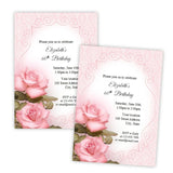 Pretty Pink Roses Birthday Invitation