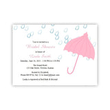 Pink Umbrella Bridal or Baby Shower Invitation