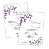 Plum & Gray Branches Wedding Invitation Template