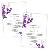 Plum & Gray Leaves Wedding Invitation Template