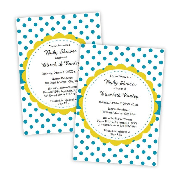 Polka Dots Baby Shower Invitation