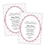 Pink & Blue Polka Dots Gender Reveal Baby Shower Invitation
